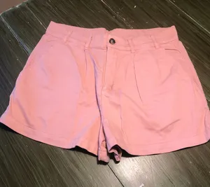 Free People NWOT Women's High Waisted Pink Cotton Blend Shorts Size 10 thumbnail 1