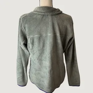 Patagonia Re-Tool Snap-T Fleece Pullover Grey Purple Trim Womens XL thumbnail 3