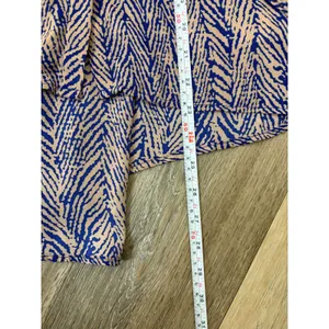 Hazel Hazel Blouse Womens Small Blue Beige Zebra Print High Low Button Back Top thumbnail 7