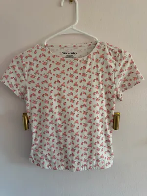 Floral cropped tee White thumbnail 1