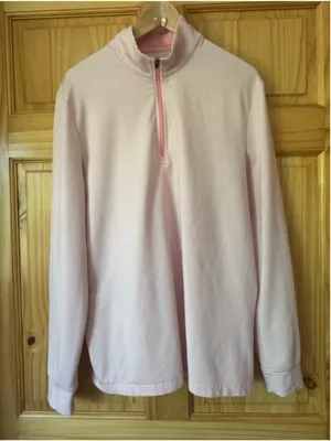 PGA Tour Light Pink striped Quarter-Zip Pullover size medium thumbnail 8