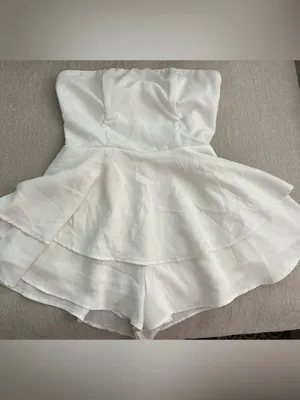 Princess Polly Rolla Romper White with Bow Detail thumbnail 3