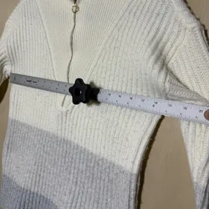 Talbots Sweater Womens Small Gray Colorblock 1/4‎ Zip Long Sleeves Ribbed thumbnail 4
