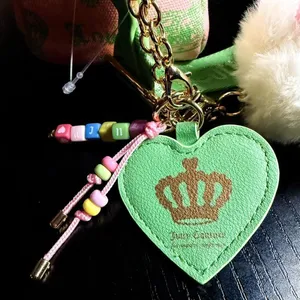 Juicy Couture Festival Pink Green Crown Shoulder Bag Charms NWT thumbnail 5