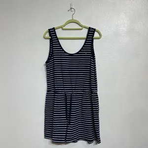 Tommy Hilfiger Navy Blue Striped Romper Sz M thumbnail 2