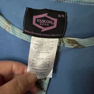 Yukon Gear size M Henley styled top. Blue cameo trim print thumbnail 3