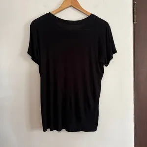 JOAH BROWN | Black Slouchy Rib Knit T Shirt One Size thumbnail 2