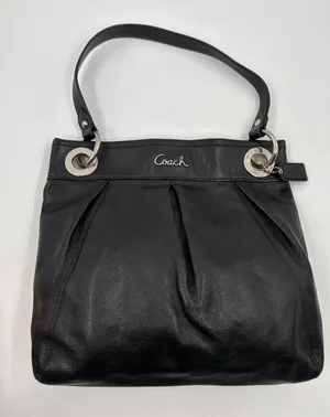 Coach Ashley Elegant Black Leather Shoulder Bag thumbnail 1