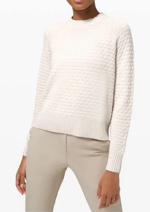 Lululemon Texture Play Sweater Cashmere Blend Ivory Size Medium thumbnail 1