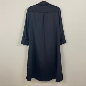 S’EDGE Black Satin 3/4‎ Sleeve Midi Dress NWT Size Medium thumbnail 9