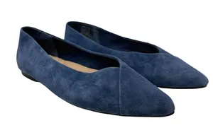Birdies The Goldfinch Pointed Toe Suede Ballet Flats Indigo Blue Size 8 thumbnail 1