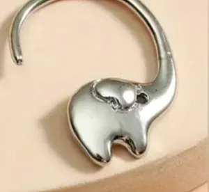 Elephant🐘Earrings trunk up= good luck!! Silver thumbnail 2