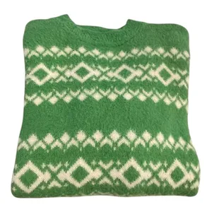 Aerie Cozy Green Fair Isle Knit Sweater Women's Size S Oversized Soft Pullover thumbnail 4