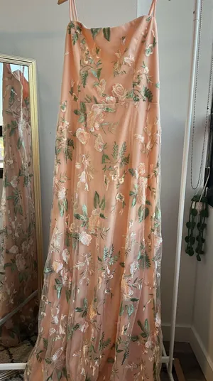 Lulus Budding Blossoms Blush Pink Floral Embroidered A-Line Maxi Dress thumbnail 1