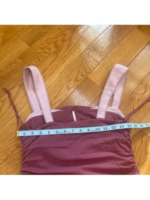 Free People 2 Tone Cropped Tank in Wild Ginger Combo Cotton Sz Medium thumbnail 10