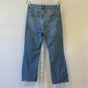 Mango MNG Fiona High Rise Flare Mid Rise Jeans Blue Raw Hem Size 8 Contemporary‎ thumbnail 2