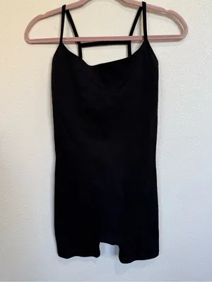 Fabletics 360 Black Seamless Onesie Romper Adjustable Strap Bodysuit thumbnail 5