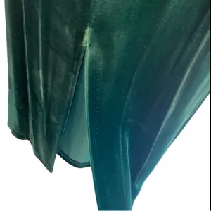 Vintage Forest Green Velvet Rhinestone Backless Bow dress Gown 40s black Tie thumbnail 7