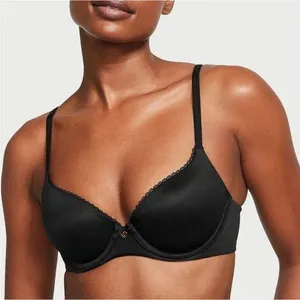 NEW! $50 VICTORIA’S SECRET 32D Lightly Lined Demi Bra BLACK Padded Underwire thumbnail 1
