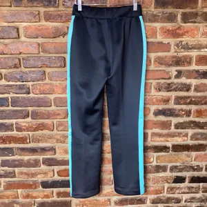 Boston Proper Black Aqua Blue Side Stripe Pull-On Track Pants Women's Size XXS thumbnail 7