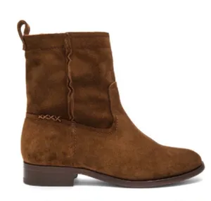 Frye Cara Short Ankle Slouch Brown Cognac Boots size 9 thumbnail 1