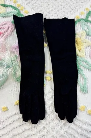 Vintage Gloves‎ by Superb for B Altman & Co Black Opera Length Made in France thumbnail 1