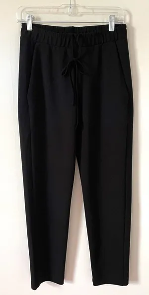 ZARA Basic Tie Ankle Dress Pants Black Size Medium NEW thumbnail 1