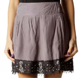 ✨🖤 Free People Embellished Silk Blend Mini Skirt Boho Festival Y2K Small 🖤✨‎ thumbnail 1
