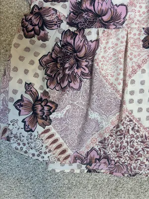 Maurices Pink Floral Patchwork Print Sleeveless Tank Top thumbnail 4
