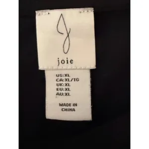 Joie Black Rhinestone Fringe Shoulder Cotton T-Shirt XL Short Sleeve Crop Top thumbnail 6