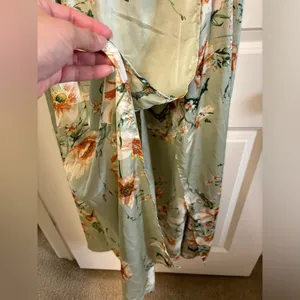 Sweet Lemon Dress Women's Small Sage Floral Sweet Visionaries Halter Open Back thumbnail 3