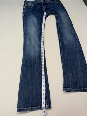 Miss Me Dark Blue Faded Flare Jeans thumbnail 14
