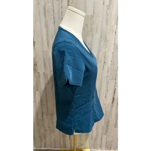 Adar Pro Scrub Top Womens XS Teal Caribbean‎ Blue V-Neck Short Sleeve thumbnail 7