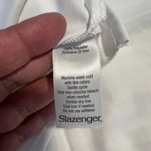 Slazenger Sleeveless Golf Tank Top w/Neon Yellow Trim Striped Pattern‎ White-M thumbnail 5