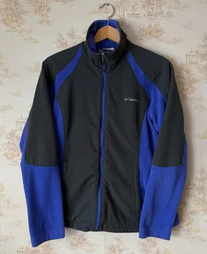 Y2k Columbia Sportswear black blue full zip fleece jacket gorpcore outdoor L thumbnail 1