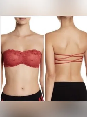 Intimately Free People Bandeau Bralette Rust Strappy Back essential strapless thumbnail 6