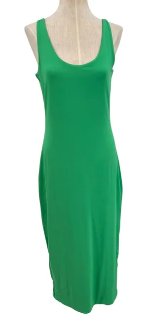 Meshki India Scoop Neck Maxi Dress‎ Tank Bodycon Bright Green Size Large thumbnail 1