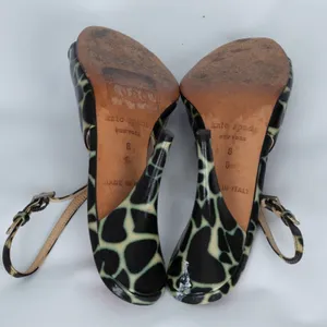 Kate Spade Womens Giraffe Print Slingback‎ Shoes Size 6 Peep Toe Professional thumbnail 8