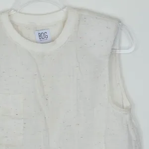 Urban Outfitters BDG Womens Sleeveless Speckled Crop Tank‎ Top Size S White Slit thumbnail 2