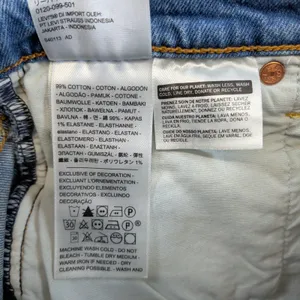 Levis Premium Ribcage Shorts Womens 25 Blue Denim High Rise Button Fly Casual‎ thumbnail 5