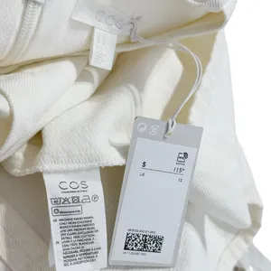 COS Puff Sleeve Organic Cotton Denim Mini Dress, White, 12 (US) thumbnail 13