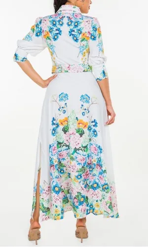 White Floral Maxi Dress Multiple thumbnail 3