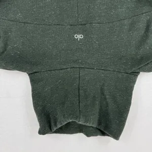 Aloha Island ALO Yoga Haze‎ Funnel Neck Sweatshirt Green Speckled Turtleneck Thumbholes XS thumbnail 6