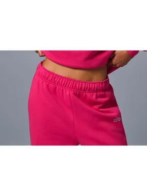 Alo Accolade Sweatpants Pink Summer Crush Hot High-Rise Waist Sweats Joggers S thumbnail 7