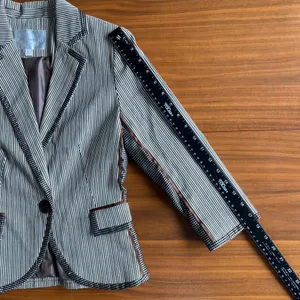 Lucy Paris Striped Blazer S Pinstripe Y2K Academia Preppy Fall Riding Jacket thumbnail 11
