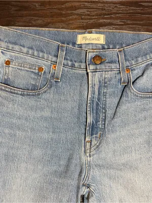 Madewell The Perfect Vintage Jean 26P Light Wash High Rise Straight Raw Hem Jean thumbnail 4