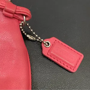 COACH F-42389 Reddish Pink Pebbled Leather Small Wristlet thumbnail 5