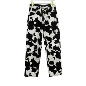 Cider Cow Print Straight Leg Jeans High Rise 90's Fit Mom Jeans Small 26" thumbnail 2