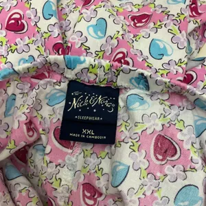Nick & Nora Hearts Floral Pajama Pants XXL Cotton Y2K Sleepwear Cozy Cottagecore thumbnail 4