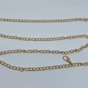 Y2K Rockstar Girlfriend Gold Layered Charm Chain Belt, Up to 37 Inches, X7GA1190 thumbnail 7